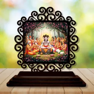 Car Desk/Table Top Lord Dattatreya Wooden Photo Stand 3x4 Inches, Compact & Stylish Spiritual Display For Car, Home & Office (Pack Of 1) (F19842) Car Desk/Table Top Lord Dattatreya Wooden Photo Stand 3x4 Inches, Compact & Stylish Spiritual Display For Car, Home & Office (Pack Of 1) (F19842)