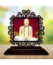 Car Desk/Table Top Ramkrishna Paramahamsa Wooden Photo Stand  3x4 Inches, Compact & Stylish Spiritual Display For Car, Home & Office (Pack Of 1) (F19850)