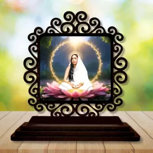 Car Desk/Table Top Sarada Devi Wooden Photo Stand 3x4 Inches, Compact & Stylish Spiritual Display For Car, Home & Office (Pack Of 1) (F19855) Car Desk/Table Top Sarada Devi Wooden Photo Stand 3x4 Inches, Compact & Stylish Spiritual Display For Car, Home & Office (Pack Of 1) (F19855)