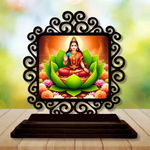 Car Desk/Table Top Goddess Lakshmi Wooden Photo Stand 3x4 Inches, Compact & Stylish Spiritual Display For Car, Home & Office (Pack Of 1) (F19857) Car Desk/Table Top Goddess Lakshmi Wooden Photo Stand 3x4 Inches, Compact & Stylish Spiritual Display For Car, Home & Office (Pack Of 1) (F19857)