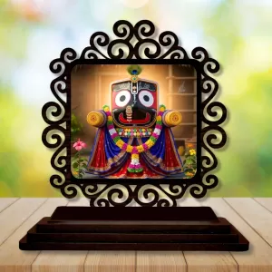 Car Desk/Table Top Lord Jagannath Wooden Photo Stand 3x4 Inches, Compact & Stylish Spiritual Display For Car, Home & Office (Pack Of 1) (F19859) Car Desk/Table Top Lord Jagannath Wooden Photo Stand 3x4 Inches, Compact & Stylish Spiritual Display For Car, Home & Office (Pack Of 1) (F19859)