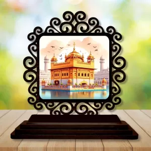 Car Desk/Table Top Golden Temple Wooden Photo Stand 3x4 Inches, Compact & Stylish Spiritual Display For Car, Home & Office (Pack Of 1) (F19864) Car Desk/Table Top Golden Temple Wooden Photo Stand 3x4 Inches, Compact & Stylish Spiritual Display For Car, Home & Office (Pack Of 1) (F19864)