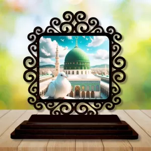 Car Desk/Table Top Mucca Masidh Wooden Photo Stand 3x4 Inches, Compact & Stylish Spiritual Display For Car, Home & Office (Pack Of 1) (F19866) Car Desk/Table Top Mucca Masidh Wooden Photo Stand 3x4 Inches, Compact & Stylish Spiritual Display For Car, Home & Office (Pack Of 1) (F19866)