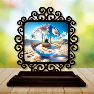 Car Desk/Table Top Mucca Masidh Wooden Photo Stand 3x4 Inches, Compact & Stylish Spiritual Display For Car, Home & Office (Pack Of 1) (F19867) Car Desk/Table Top Mucca Masidh Wooden Photo Stand 3x4 Inches, Compact & Stylish Spiritual Display For Car, Home & Office (Pack Of 1) (F19867)