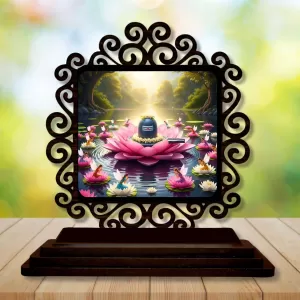 Car Desk/Table Top Shiva Lingam Wooden Photo Stand 3x4 Inches, Compact & Stylish Spiritual Display For Car, Home & Office (Pack Of 1) (F19870) Car Desk/Table Top Shiva Lingam Wooden Photo Stand 3x4 Inches, Compact & Stylish Spiritual Display For Car, Home & Office (Pack Of 1) (F19870)