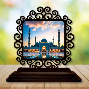 Car Desk/Table Top Mucca Masid Wooden Photo Stand 3x4 Inches, Compact & Stylish Spiritual Display For Car, Home & Office (Pack Of 1) (F19881) Car Desk/Table Top Mucca Masid Wooden Photo Stand 3x4 Inches, Compact & Stylish Spiritual Display For Car, Home & Office (Pack Of 1) (F19881)