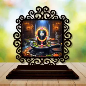Car Desk/Table Top Shiva Lingam Wooden Photo Stand 3x4 Inches, Compact & Stylish Spiritual Display For Car, Home & Office (Pack Of 1) (F19882) Car Desk/Table Top Shiva Lingam Wooden Photo Stand 3x4 Inches, Compact & Stylish Spiritual Display For Car, Home & Office (Pack Of 1) (F19882)