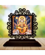 Car Desk/Table Top Lord Vishwakarma Wooden Photo Stand  3x4 Inches, Compact & Stylish Spiritual Display For Car, Home & Office (Pack Of 1) (F19887)