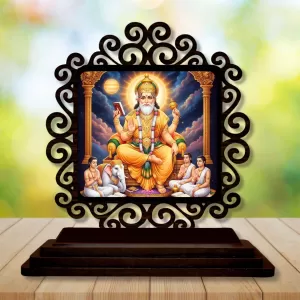 Car Desk/Table Top Lord Vishwakarma Wooden Photo Stand 3x4 Inches, Compact & Stylish Spiritual Display For Car, Home & Office (Pack Of 1) (F19887) Car Desk/Table Top Lord Vishwakarma Wooden Photo Stand 3x4 Inches, Compact & Stylish Spiritual Display For Car, Home & Office (Pack Of 1) (F19887)