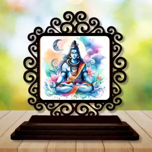Car Desk/Table Top Lord Shiva Wooden Photo Stand 3x4 Inches, Compact & Stylish Spiritual Display For Car, Home & Office (Pack Of 1) (F19898) Car Desk/Table Top Lord Shiva Wooden Photo Stand 3x4 Inches, Compact & Stylish Spiritual Display For Car, Home & Office (Pack Of 1) (F19898)