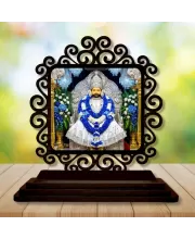 Car Desk/Table Top Khatu Shyam Wooden Photo Stand  3x4 Inches, Compact & Stylish Spiritual Display For Car, Home & Office (Pack Of 1) (F19915)