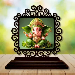 Car Desk/Table Top Lord Ganesha Wooden Photo Stand 3x4 Inches, Compact & Stylish Spiritual Display For Car, Home & Office (Pack Of 1) (F19916) Car Desk/Table Top Lord Ganesha Wooden Photo Stand 3x4 Inches, Compact & Stylish Spiritual Display For Car, Home & Office (Pack Of 1) (F19916)