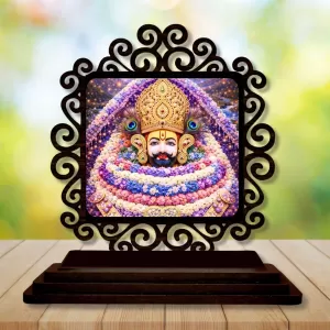 Car Desk/Table Top Khatu Shyam Wooden Photo Stand 3x4 Inches, Compact & Stylish Spiritual Display For Car, Home & Office (Pack Of 1) (F19917) Car Desk/Table Top Khatu Shyam Wooden Photo Stand 3x4 Inches, Compact & Stylish Spiritual Display For Car, Home & Office (Pack Of 1) (F19917)