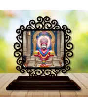 Car Desk/Table Top Khatu Shyam Wooden Photo Stand  3x4 Inches, Compact & Stylish Spiritual Display For Car, Home & Office (Pack Of 1) (F19919)