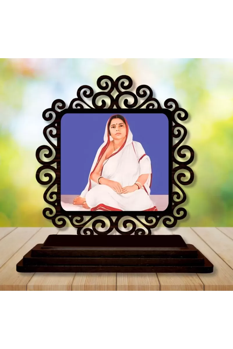 Car Desk/Table Top Baroma  Wooden Photo Stand  3x4 Inches, Compact & Stylish Spiritual Display For Car, Home & Office (Pack Of 1) (F19924)