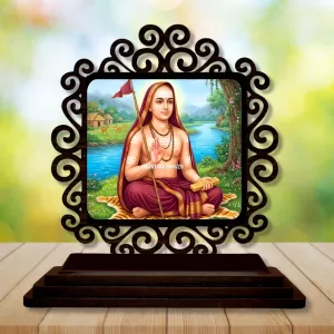 Car Desk/Table Top Adhi Shankaracharya Wooden Photo Stand 3x4 Inches, Compact & Stylish Spiritual Display For Car, Home & Office (Pack Of 1) (F19925) Car Desk/Table Top Adhi Shankaracharya Wooden Photo Stand 3x4 Inches, Compact & Stylish Spiritual Display For Car, Home & Office (Pack Of 1) (F19925)