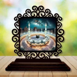 Car Desk/Table Top Mucca Masid Wooden Photo Stand 3x4 Inches, Compact & Stylish Spiritual Display For Car, Home & Office (Pack Of 1) (F19938) Car Desk/Table Top Mucca Masid Wooden Photo Stand 3x4 Inches, Compact & Stylish Spiritual Display For Car, Home & Office (Pack Of 1) (F19938)
