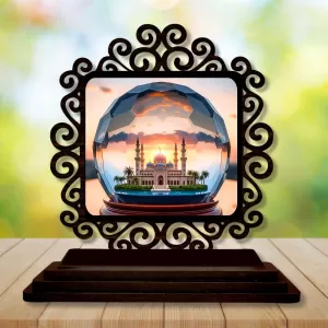 Car Desk/Table Top Mucca Masid Wooden Photo Stand 3x4 Inches, Compact & Stylish Spiritual Display For Car, Home & Office (Pack Of 1) (F19939) Car Desk/Table Top Mucca Masid Wooden Photo Stand 3x4 Inches, Compact & Stylish Spiritual Display For Car, Home & Office (Pack Of 1) (F19939)