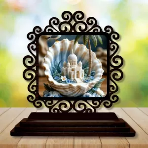 Car Desk/Table Top Mucca Masid Wooden Photo Stand 3x4 Inches, Compact & Stylish Spiritual Display For Car, Home & Office (Pack Of 1) (F19941) Car Desk/Table Top Mucca Masid Wooden Photo Stand 3x4 Inches, Compact & Stylish Spiritual Display For Car, Home & Office (Pack Of 1) (F19941)