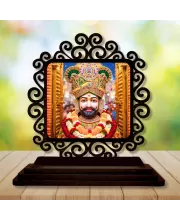 Car Desk/Table Top Khatu Shyam Wooden Photo Stand  3x4 Inches, Compact & Stylish Spiritual Display For Car, Home & Office (Pack Of 1) (F19942)