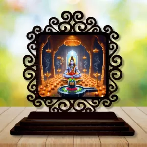 Car Desk/Table Top Lord Shiva Wooden Photo Stand 3x4 Inches, Compact & Stylish Spiritual Display For Car, Home & Office (Pack Of 1) (F19943) Car Desk/Table Top Lord Shiva Wooden Photo Stand 3x4 Inches, Compact & Stylish Spiritual Display For Car, Home & Office (Pack Of 1) (F19943)