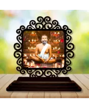 Car Desk/Table Top Ramakrishna Paramahamsa Wooden Photo Stand  3x4 Inches, Compact & Stylish Spiritual Display For Car, Home & Office (Pack Of 1) (F19946)