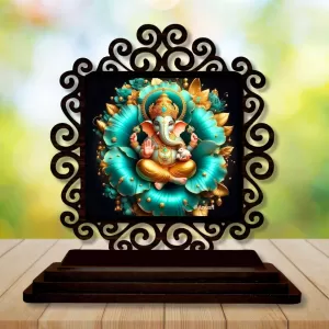Car Desk/Table Top Lord Ganesha Wooden Photo Stand 3x4 Inches, Compact & Stylish Spiritual Display For Car, Home & Office (Pack Of 1) (F19948) Car Desk/Table Top Lord Ganesha Wooden Photo Stand 3x4 Inches, Compact & Stylish Spiritual Display For Car, Home & Office (Pack Of 1) (F19948)