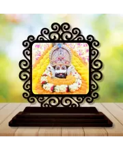 Car Desk/Table Top Khatu Shyam Wooden Photo Stand  3x4 Inches, Compact & Stylish Spiritual Display For Car, Home & Office (Pack Of 1) (F19950)