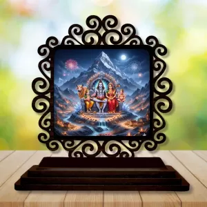 Car Desk/Table Top Lord Shiva And Parvathi Wooden Photo Stand 3x4 Inches, Compact & Stylish Spiritual Display For Car, Home & Office (Pack Of 1) (F19955) Car Desk/Table Top Lord Shiva And Parvathi Wooden Photo Stand 3x4 Inches, Compact & Stylish Spiritual Display For Car, Home & Office (Pack Of 1) (F19955)