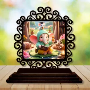 Car Desk/Table Top Lord Ganesha Wooden Photo Stand 3x4 Inches, Compact & Stylish Spiritual Display For Car, Home & Office (Pack Of 1) (F19962) Car Desk/Table Top Lord Ganesha Wooden Photo Stand 3x4 Inches, Compact & Stylish Spiritual Display For Car, Home & Office (Pack Of 1) (F19962)