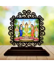 Car Desk/Table Top Deshkart Gour Netai  Wooden Photo Stand  3x4 Inches, Compact & Stylish Spiritual Display For Car, Home & Office (Pack Of 1) (F19977)