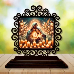 Car Desk/Table Top Lord Jesus Wooden Photo Stand 3x4 Inches, Compact & Stylish Spiritual Display For Car, Home & Office (Pack Of 1) (F19986) Car Desk/Table Top Lord Jesus Wooden Photo Stand 3x4 Inches, Compact & Stylish Spiritual Display For Car, Home & Office (Pack Of 1) (F19986)