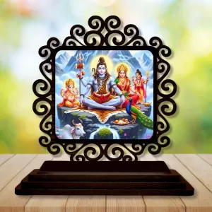 Car Desk/Table Top Lord Shiva And Parvathi Wooden Photo Stand 3x4 Inches, Compact & Stylish Spiritual Display For Car, Home & Office (Pack Of 1) (F20003) Car Desk/Table Top Lord Shiva And Parvathi Wooden Photo Stand 3x4 Inches, Compact & Stylish Spiritual Display For Car, Home & Office (Pack Of 1) (F20003)