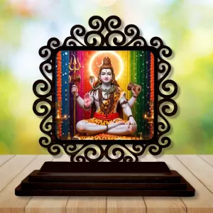 Car Desk/Table Top Lord Shiva Wooden Photo Stand 3x4 Inches, Compact & Stylish Spiritual Display For Car, Home & Office (Pack Of 1) (F20013) Car Desk/Table Top Lord Shiva Wooden Photo Stand 3x4 Inches, Compact & Stylish Spiritual Display For Car, Home & Office (Pack Of 1) (F20013)