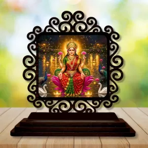 Car Desk/Table Top Goddess Lakshmi Wooden Photo Stand 3x4 Inches, Compact & Stylish Spiritual Display For Car, Home & Office (Pack Of 1) (F20017) Car Desk/Table Top Goddess Lakshmi Wooden Photo Stand 3x4 Inches, Compact & Stylish Spiritual Display For Car, Home & Office (Pack Of 1) (F20017)