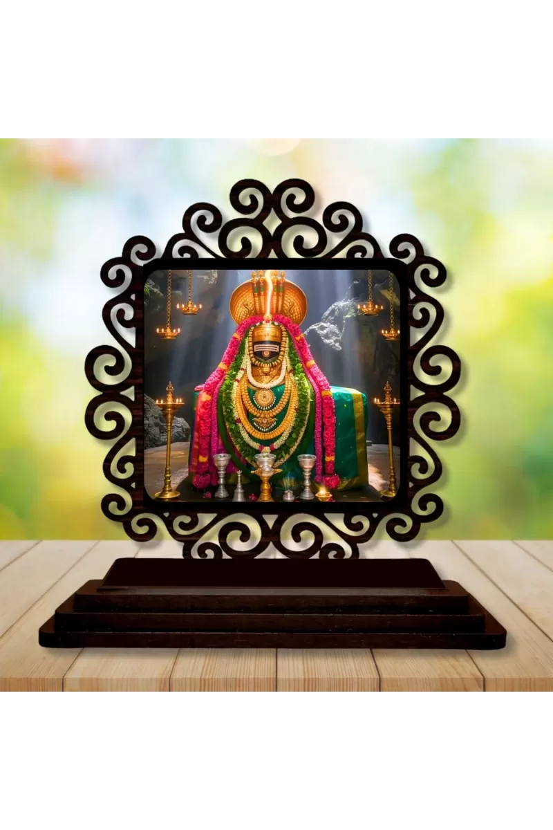 Car Desk/Table Top Jyothirlingam Wooden Photo Stand  3x4 Inches, Compact & Stylish Spiritual Display For Car, Home & Office (Pack Of 1) (F20020)