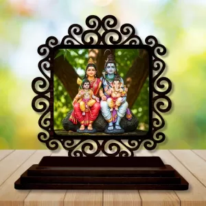 Car Desk/Table Top Lord Shiva And Parvathi Wooden Photo Stand 3x4 Inches, Compact & Stylish Spiritual Display For Car, Home & Office (Pack Of 1) (F20022) Car Desk/Table Top Lord Shiva And Parvathi Wooden Photo Stand 3x4 Inches, Compact & Stylish Spiritual Display For Car, Home & Office (Pack Of 1) (F20022)