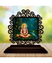 Car Desk/Table Top Lord Hanuman Wooden Photo Stand  3x4 Inches, Compact & Stylish Spiritual Display For Car, Home & Office (Pack Of 1) (F20032)