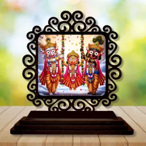 Car Desk/Table Top Lord Jagannath Wooden Photo Stand 3x4 Inches, Compact & Stylish Spiritual Display For Car, Home & Office (Pack Of 1) (F20037) Car Desk/Table Top Lord Jagannath Wooden Photo Stand 3x4 Inches, Compact & Stylish Spiritual Display For Car, Home & Office (Pack Of 1) (F20037)