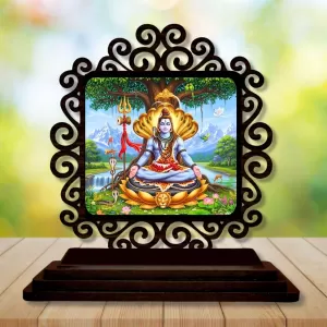 Car Desk/Table Top Lord Shiva Wooden Photo Stand 3x4 Inches, Compact & Stylish Spiritual Display For Car, Home & Office (Pack Of 1) (F20050) Car Desk/Table Top Lord Shiva Wooden Photo Stand 3x4 Inches, Compact & Stylish Spiritual Display For Car, Home & Office (Pack Of 1) (F20050)