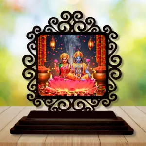 Car Desk/Table Top Lord Vishnu And Lakshmi Wooden Photo Stand 3x4 Inches, Compact & Stylish Spiritual Display For Car, Home & Office (Pack Of 1) (F20059) Car Desk/Table Top Lord Vishnu And Lakshmi Wooden Photo Stand 3x4 Inches, Compact & Stylish Spiritual Display For Car, Home & Office (Pack Of 1) (F20059)