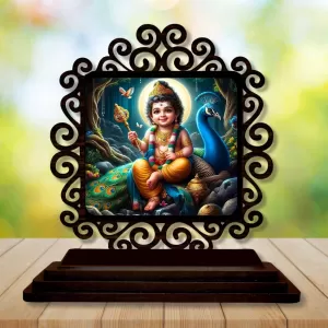 Car Desk/Table Top Lord Karthikeya Wooden Photo Stand 3x4 Inches, Compact & Stylish Spiritual Display For Car, Home & Office (Pack Of 1) (F20064) Car Desk/Table Top Lord Karthikeya Wooden Photo Stand 3x4 Inches, Compact & Stylish Spiritual Display For Car, Home & Office (Pack Of 1) (F20064)