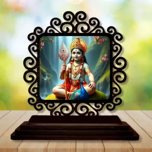 Car Desk/Table Top Lord Karthikeya Wooden Photo Stand 3x4 Inches, Compact & Stylish Spiritual Display For Car, Home & Office (Pack Of 1) (F20067) Car Desk/Table Top Lord Karthikeya Wooden Photo Stand 3x4 Inches, Compact & Stylish Spiritual Display For Car, Home & Office (Pack Of 1) (F20067)
