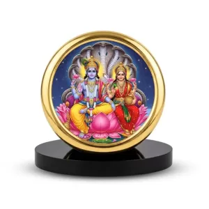 Car Desk/Table Top Lord Vishnu Laksmi Metal Golden Photo Stand 2x2 Inches, Compact & Stylish Spiritual Display For Car, Home & Office (Pack Of 1) (F20718) Car Desk/Table Top Lord Vishnu Laksmi Metal Golden Photo Stand 2x2 Inches, Compact & Stylish Spiritual Display For Car, Home & Office (Pack Of 1) (F20718)