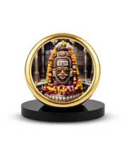 Car Desk/Table Top Mahakal Metal Golden Photo Stand  2x2 Inches, Compact & Stylish Spiritual Display For Car, Home & Office (Pack Of 1) (F20716)