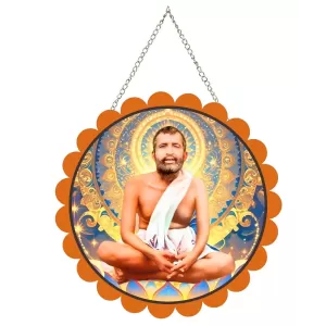 Ramakrishna Paramahamsa Wall Hanging Photo Frame | 8 Inch Round Floral Design With Golden Hanging Chain | Decorative Religious Wall Decor For Home, Office, Temple & Pooja Room (F21729) Ramakrishna Paramahamsa Wall Hanging Photo Frame | 8 Inch Round Floral Design With Golden Hanging Chain | Decorative Religious Wall Decor For Home, Office, Temple & Pooja Room (F21729)