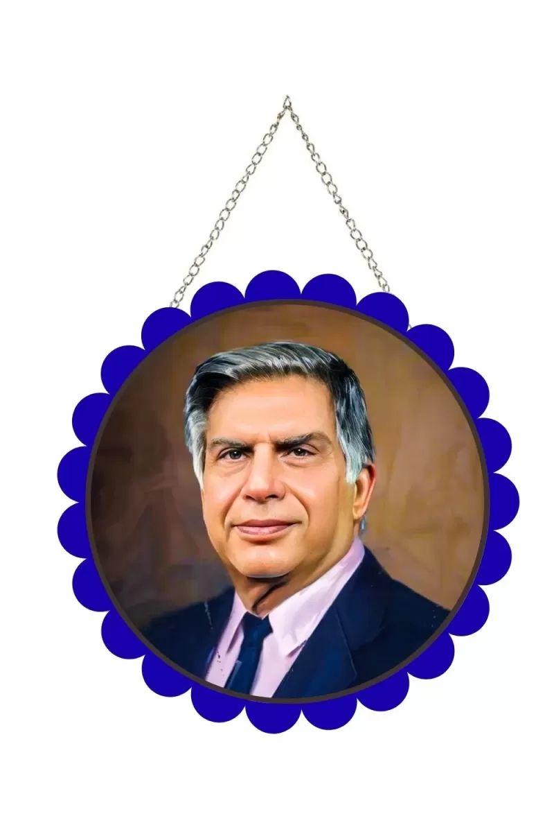 Rathan Tata Wall Hanging Photo Frame | 8 Inch Round Floral Design With Golden Hanging Chain | Decorative Religious Wall Decor For Home, Office, Temple & Pooja Room (F21745)