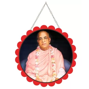 Bhaktivedanta Swami Prabhupada Wall Hanging Photo Frame | 8 Inch Round Floral Design With Golden Hanging Chain | Decorative Religious Wall Decor For Home, Office, Temple & Pooja Room (F21768) Bhaktivedanta Swami Prabhupada Wall Hanging Photo Frame | 8 Inch Round Floral Design With Golden Hanging Chain | Decorative Religious Wall Decor For Home, Office, Temple & Pooja Room (F21768)