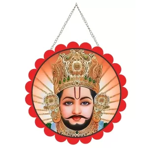 Khatu Shyam Wall Hanging Photo Frame | 8 Inch Round Floral Design With Golden Hanging Chain | Decorative Religious Wall Decor For Home, Office, Temple & Pooja Room (F21772) Khatu Shyam Wall Hanging Photo Frame | 8 Inch Round Floral Design With Golden Hanging Chain | Decorative Religious Wall Decor For Home, Office, Temple & Pooja Room (F21772)