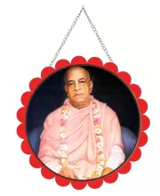 Bhaktivedanta Swami Prabhupada Wall Hanging Photo Frame | 8 Inch Round Floral Design With Golden Hanging Chain | Decorative Religious Wall Decor For Home, Office, Temple & Pooja Room (F21813) Bhaktivedanta Swami Prabhupada Wall Hanging Photo Frame | 8 Inch Round Floral Design With Golden Hanging Chain | Decorative Religious Wall Decor For Home, Office, Temple & Pooja Room (F21813)